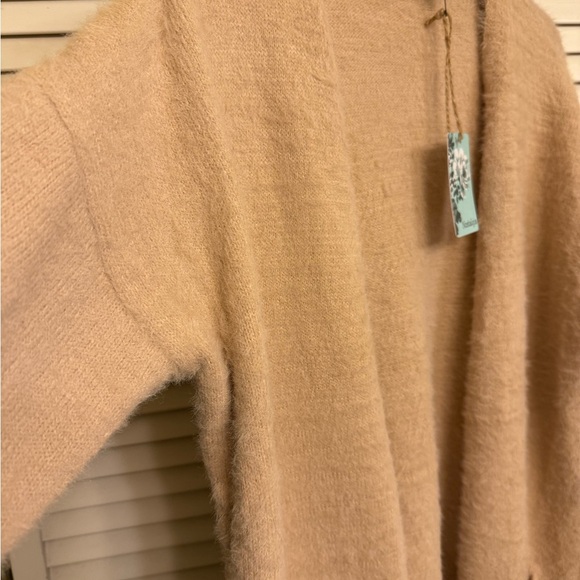 Nostalgia woman’s Cardigan Sweater Midi length Tan 3/4 Length NEW Sz XL - Picture 12 of 14